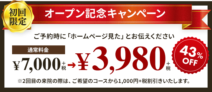 オープン記念 3980円